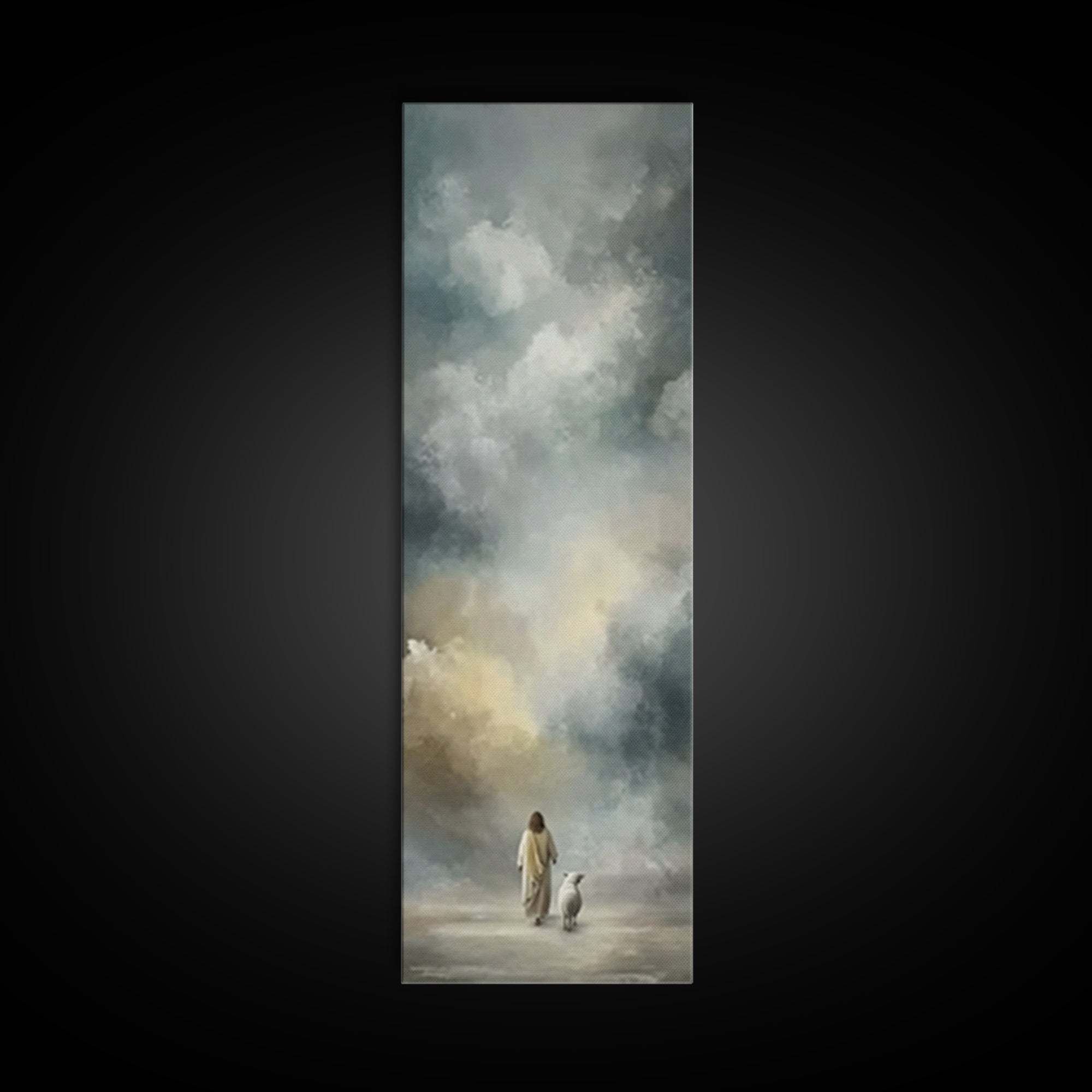 Heavenly Path Light | Framed Canvas Print | Christian Wall Art | Christian Painting | Christian Art Canvas | Christian Decor | Narrow Art