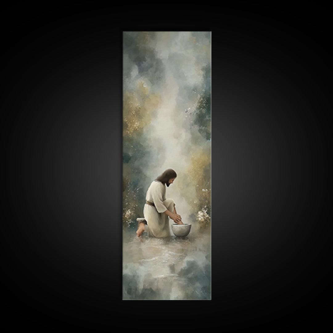 Humble Waters Hope | Framed Canvas Print | Christian Wall Art | Christian Art Canvas | Jesus Painting | Christian Decorations | Narrow Art