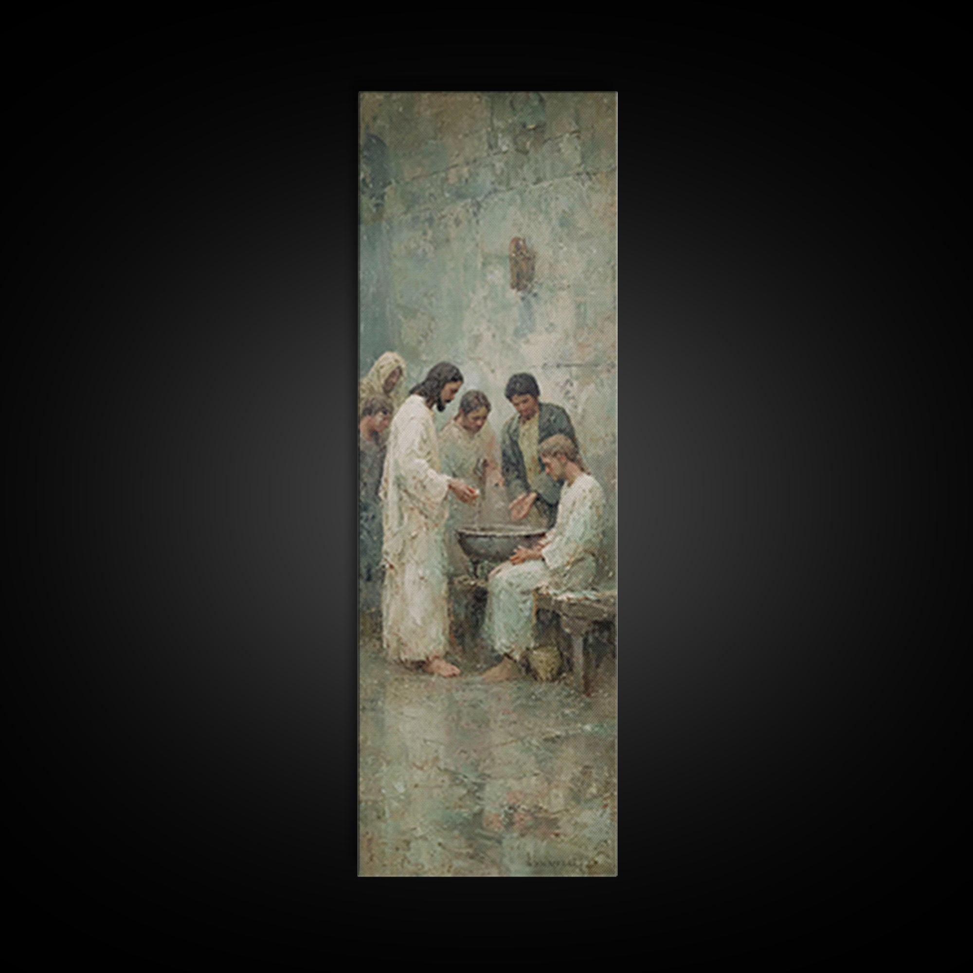 Circle Of Mercy | Framed Canvas Print | Christian Art Canvas | Jesus Painting | Christian Wall Art | Christian Christmas Art | Skinny Art