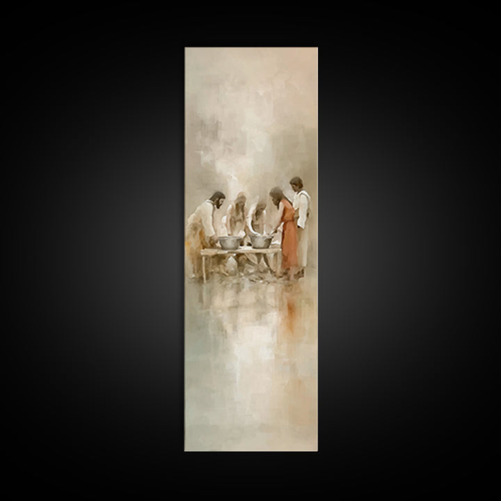 Gathering Of Blessings | Framed Canvas Print | Christian Wall Art | Christian Art Canvas | Christian Painting | Christian Decor | Tall Narr