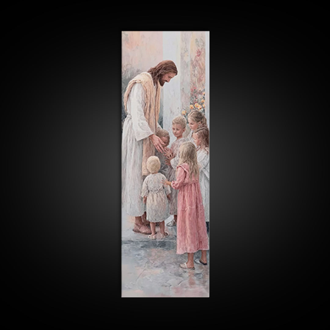 Children Of Promise | Framed Canvas Print | Christian Wall Art | Christian Art Canvas | Christian Painting | Christian Decor | Narrow Art