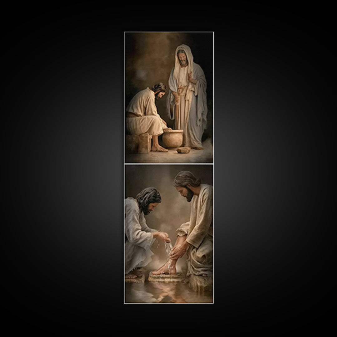 Living Water Moment | Framed Canvas Print | Christian Art Canvas | Christian Wall Art | Jesus Painting | Christian Decorations | Skinny Art