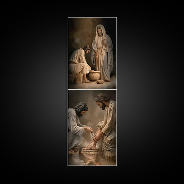 Living Water Moment | Framed Canvas Print | Christian Art Canvas | Christian Wall Art | Jesus Painting | Christian Decorations | Skinny Art