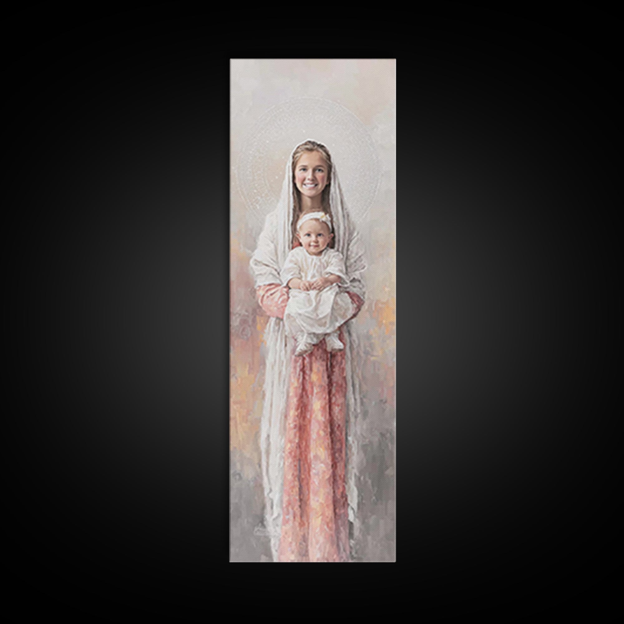 Holy Mater Comfort - Framed Canvas Print - Tall Narrow Wall Art - Christian Wall Art - Christian Art Canvas - Jesus Painting - Christian Ar