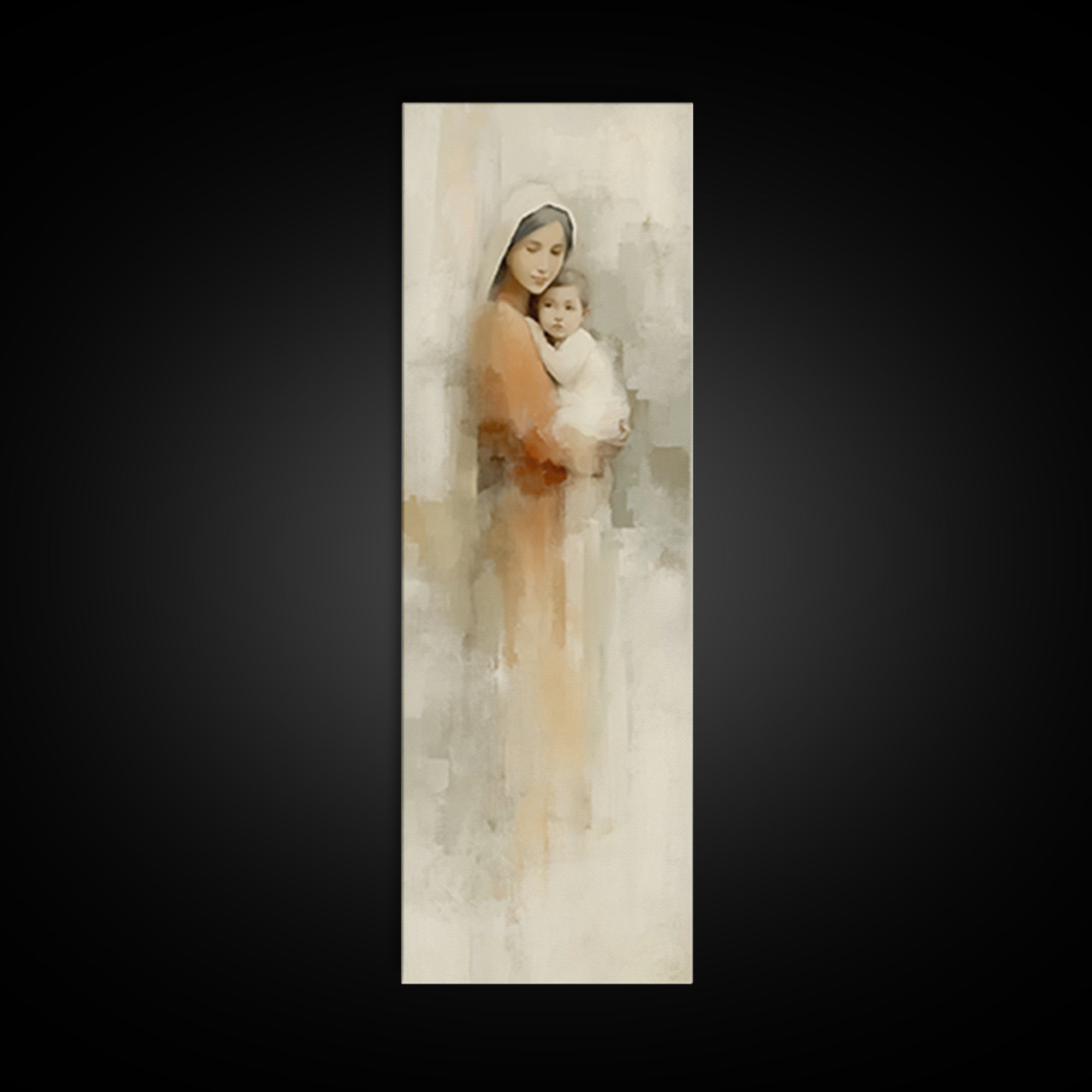 Crowned Serenity | Framed Canvas Print | Tall Narrow Wall Art | Christian Wall Art | Christian Art Canvas | Christian Christmas Art