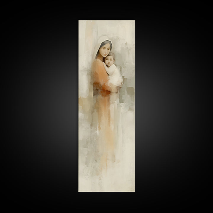 Crowned Serenity | Framed Canvas Print | Tall Narrow Wall Art | Christian Wall Art | Christian Art Canvas | Christian Christmas Art
