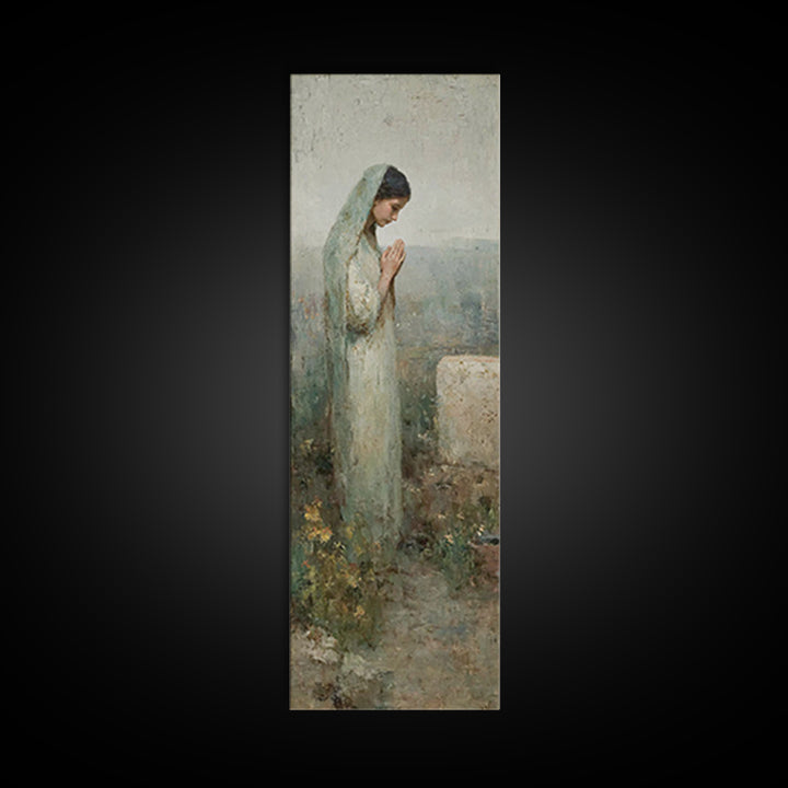 Garden Of Prayer, Framed Canvas Print, Skinny Art, Christian Art Canvas, Christian Wall Art, Christian Painting, Christian Gift Ideas