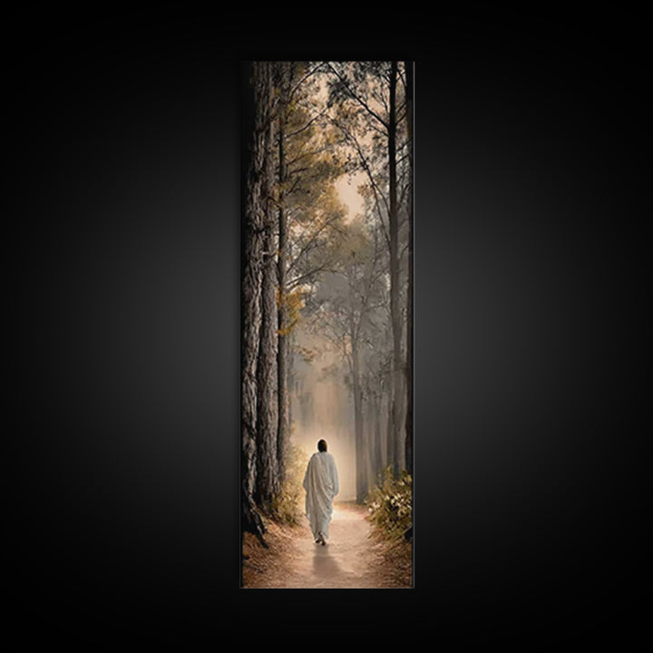 Path Of Light – Framed Canvas Print – Tall Narrow Wall Art – Christian Wall Art – Christian Art Canvas – Jesus Painting – Christian Decor