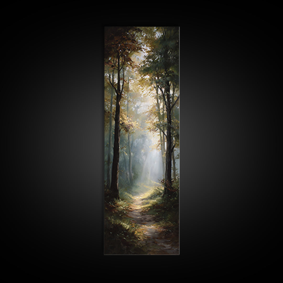 Forest Redeemer | Framed Canvas Print | Narrow Art | Christian Painting | Christian Art Canvas | Christian Wall Art | Christian Decor