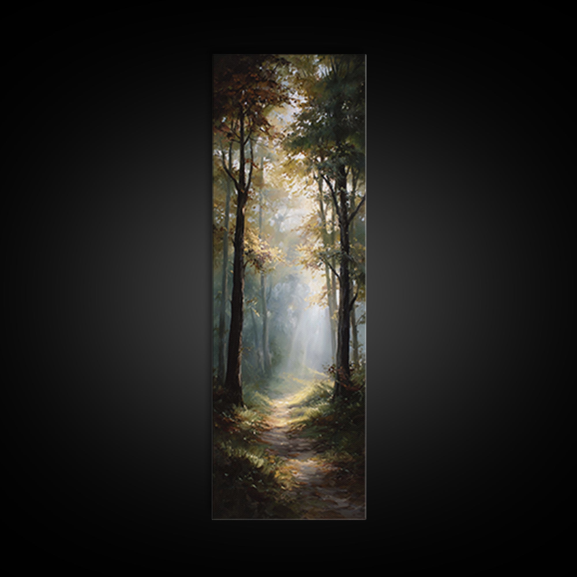 Forest Redeemer | Framed Canvas Print | Narrow Art | Christian Painting | Christian Art Canvas | Christian Wall Art | Christian Decor