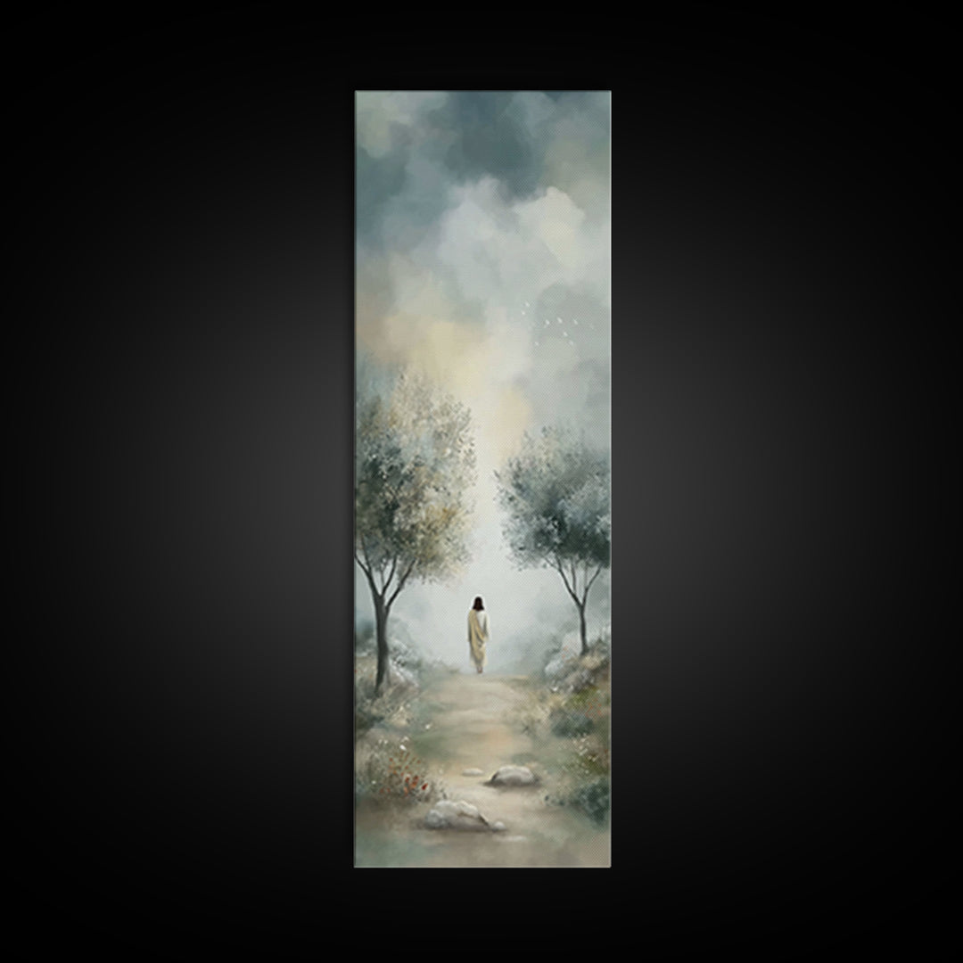Autumn Savior – Framed Canvas Print – Tall Skinny Art Print – Christian Art – Christian Art Canvas – Christian Wall Art – Christmas Art