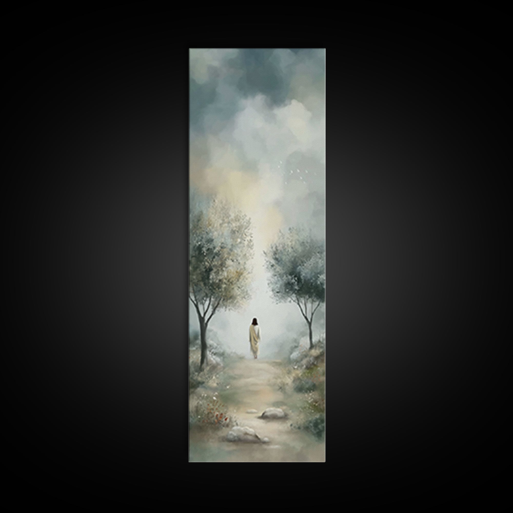 Autumn Savior – Framed Canvas Print – Tall Skinny Art Print – Christian Art – Christian Art Canvas – Christian Wall Art – Christmas Art