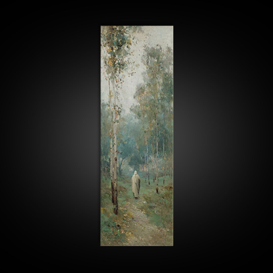 Peaceful Messiah Path, Framed Canvas Print, Tall Narrow Wall Art, Christian Art, Christian Wall Art, Christian Art Canvas, Christian Painti