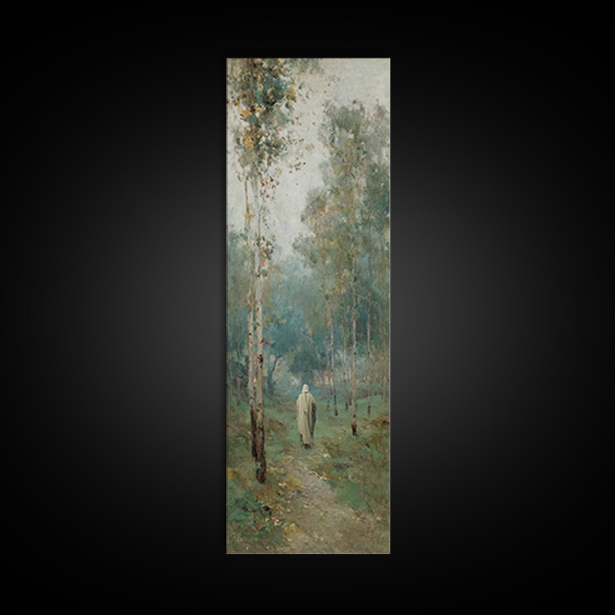Peaceful Messiah Path, Framed Canvas Print, Tall Narrow Wall Art, Christian Art, Christian Wall Art, Christian Art Canvas, Christian Painti