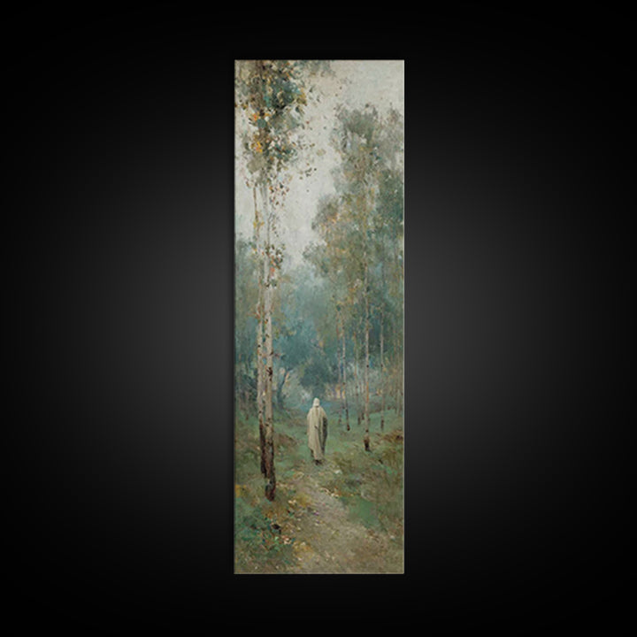 Peaceful Messiah Path, Framed Canvas Print, Tall Narrow Wall Art, Christian Art, Christian Wall Art, Christian Art Canvas, Christian Painti