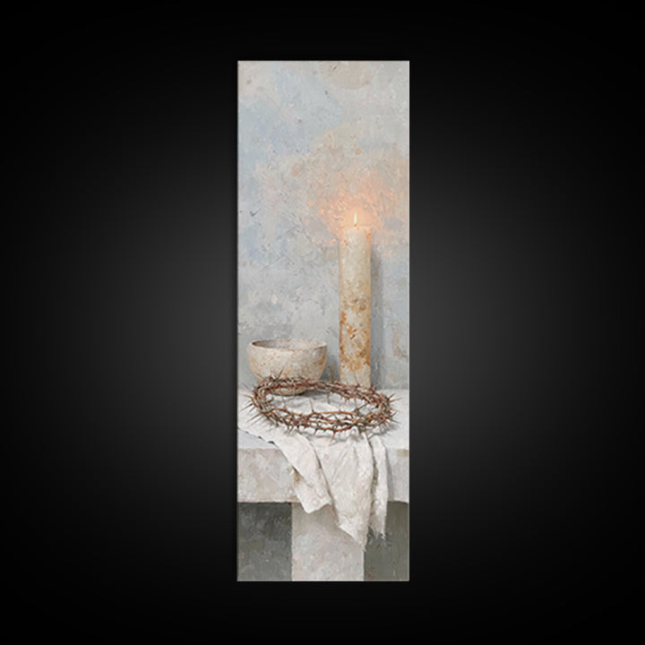 Crown Of Light – Framed Canvas Print – Tall Narrow Wall Art – Christian Art Canvas – Subtle Christian Art – Christian Wall Art – Christian