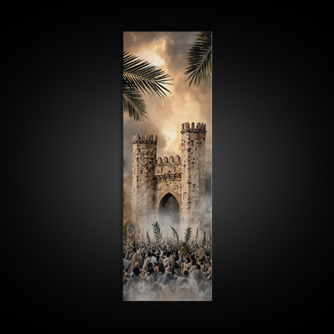 Triumphal Gate Light – Framed Canvas Print – Tall Narrow Wall Art – Jesus Painting – Christian Wall Art – Christian Christmas Art – Christi
