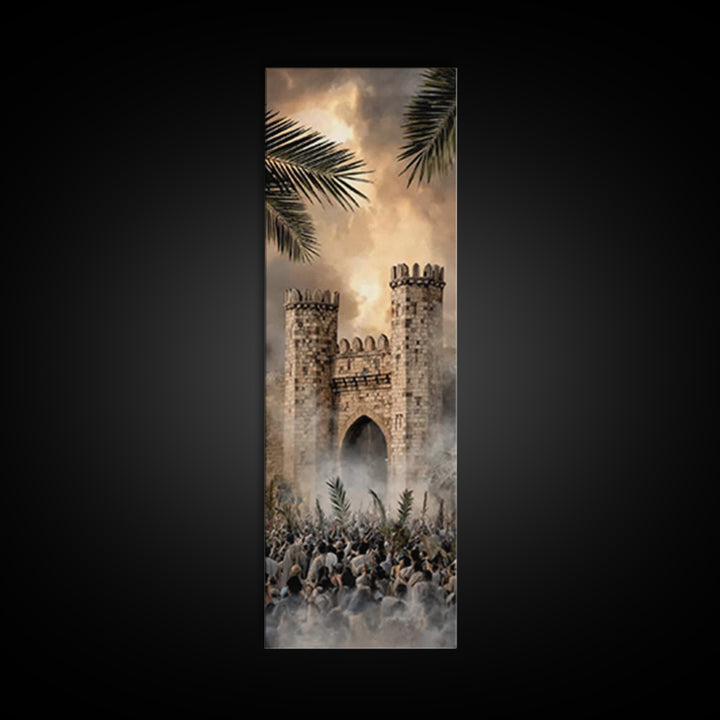Triumphal Gate Light – Framed Canvas Print – Tall Narrow Wall Art – Jesus Painting – Christian Wall Art – Christian Christmas Art – Christi