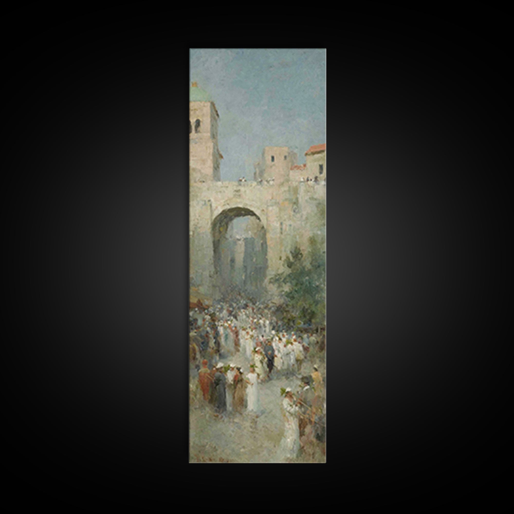 Hosanna Procession Peace – Framed Canvas Print – Tall Skinny Art Print – Christian Decor – Christian Christmas Art – Jesus Painting – Chris