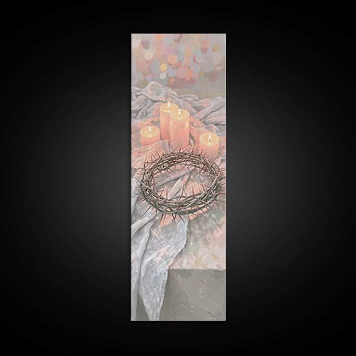 Crown Of Light – Framed Canvas Print – Christian Wall Art – Christian Art Canvas – Christmas Art – Narrow Art – Christian Christmas Art