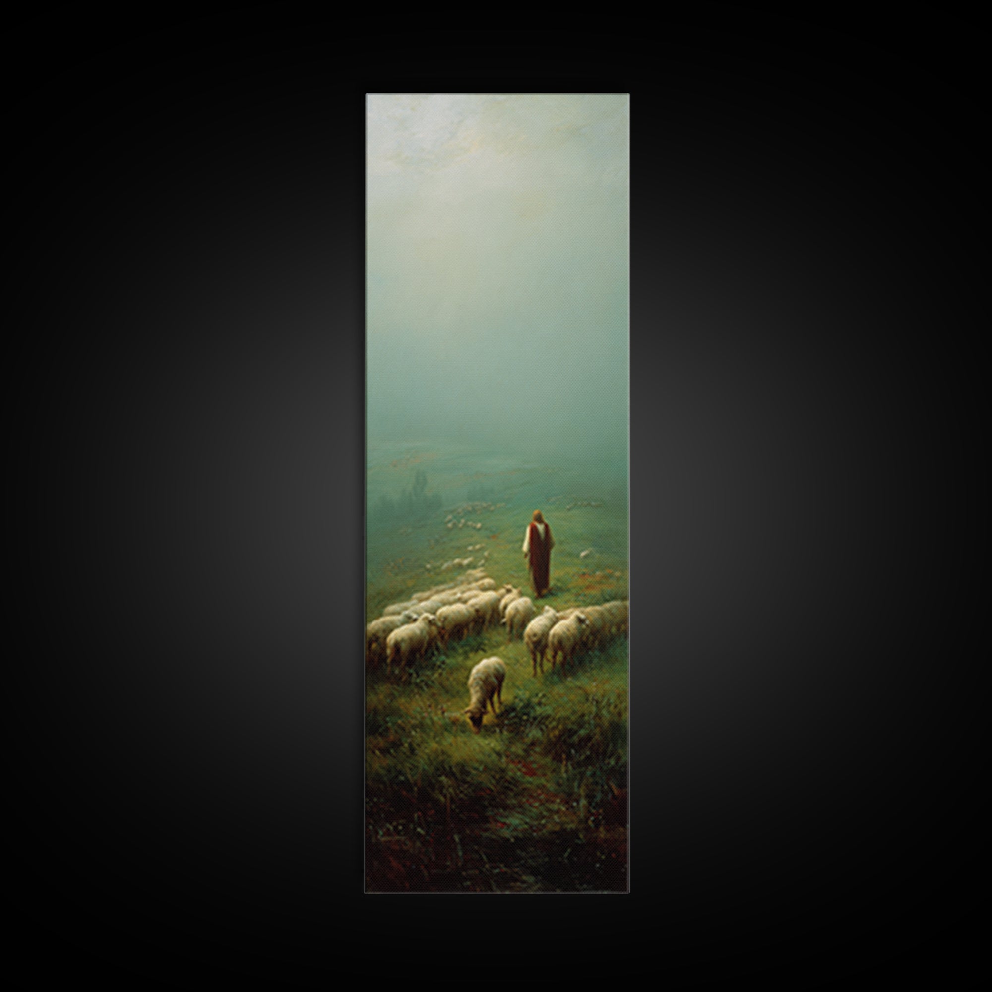 Pasture Of Peace – Framed Canvas Print – Narrow Art – Christian Art Canvas – Christian Painting – Jesus Painting – Christian Art
