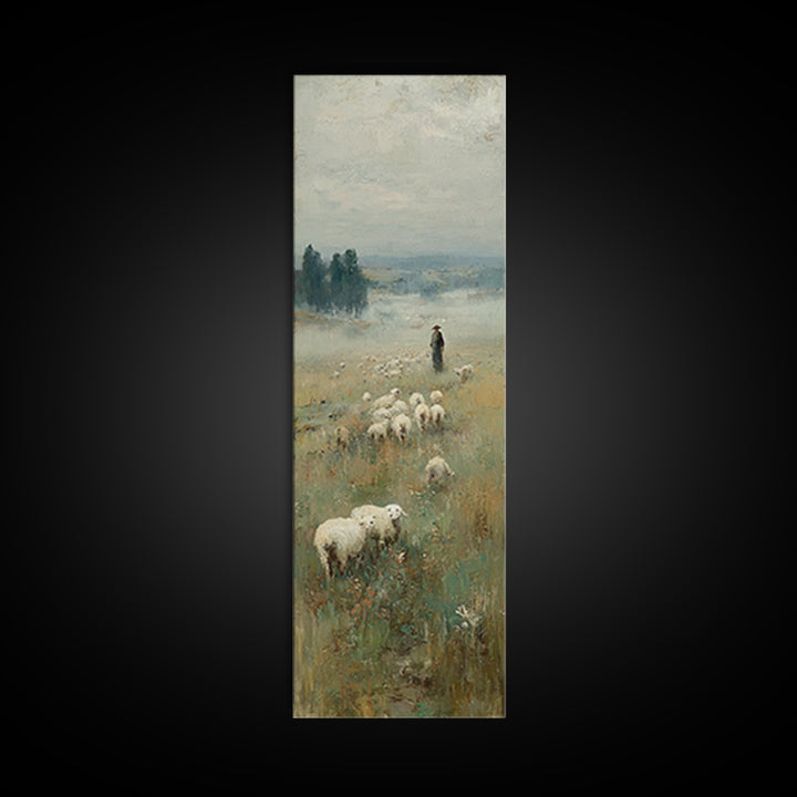 Silent Meadow Watch – Framed Canvas Print – Narrow Art – Christian Wall Art – Christian Painting – Christian Art – Christian Decor