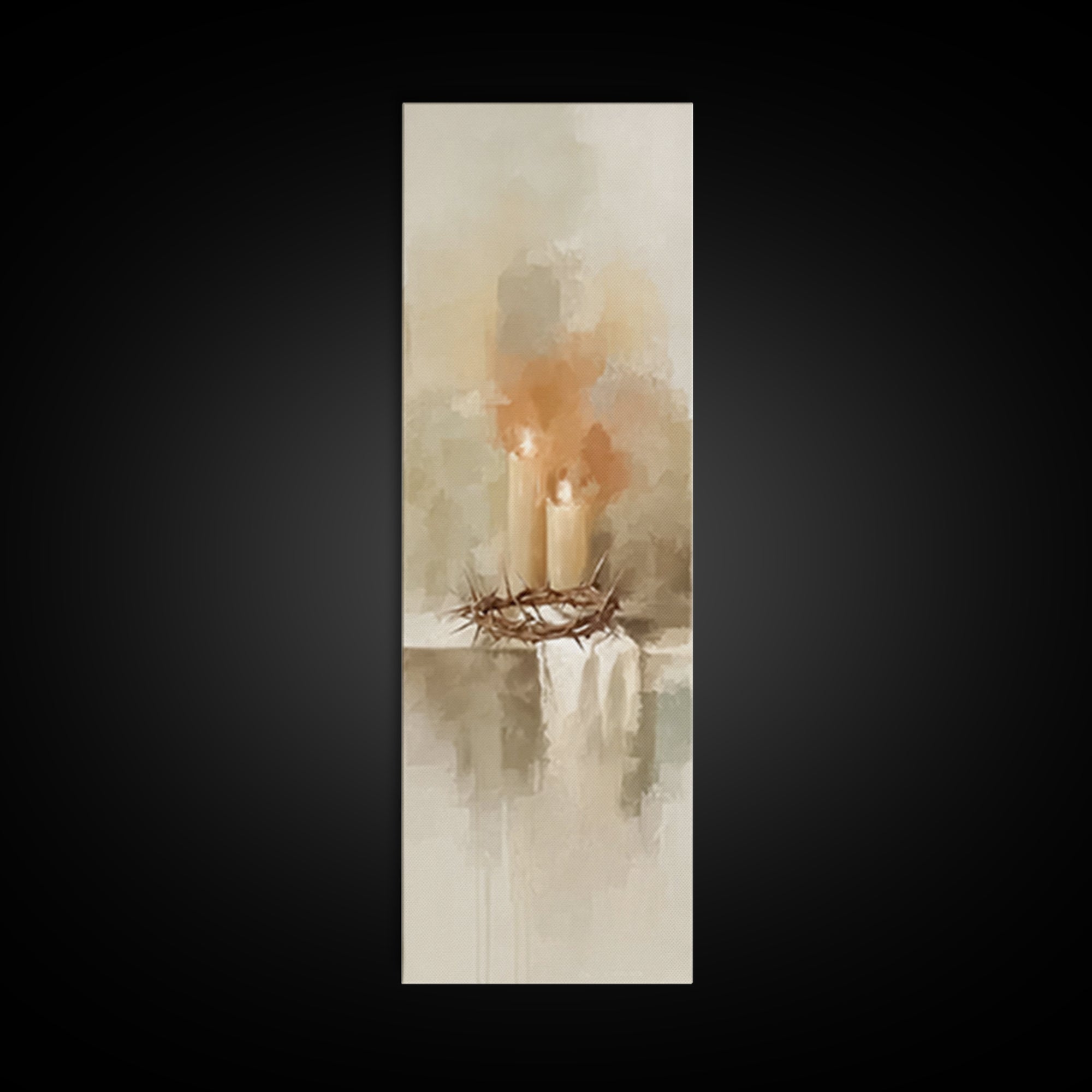 Silent Ember Grace | Framed Canvas Print | Christian Art Canvas | Modern Christian Art | Tall Skinny Art Print | Christian Wall Art | Chris