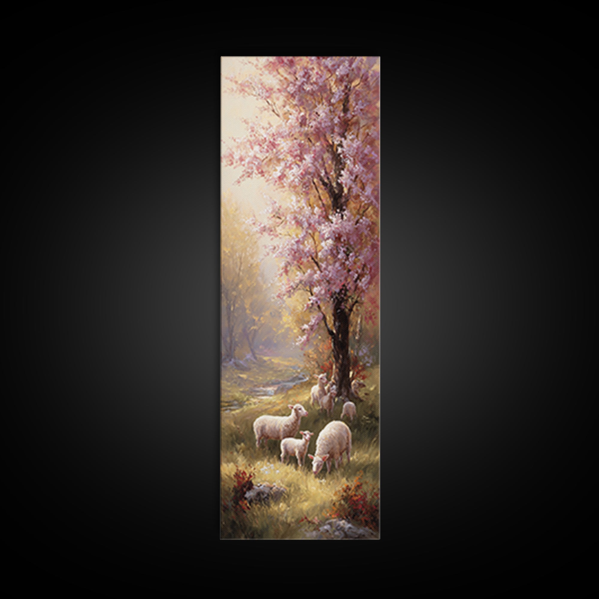 Mercy In Mist - Framed Canvas Print - Christian Art Canvas - Tall Narrow Wall Art - Jesus Art - Modern Christian Art - Christmas Wall Art