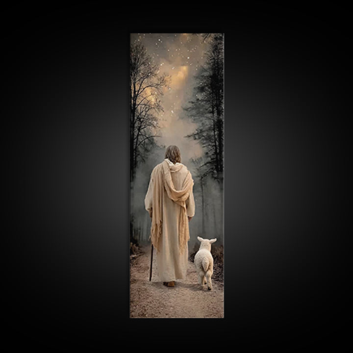 Horizon Of Mercy – Framed Canvas Print – Tall Skinny Art Print – Christian Art – Jesus Painting – Christian Wall Art – Subtle Christian Art