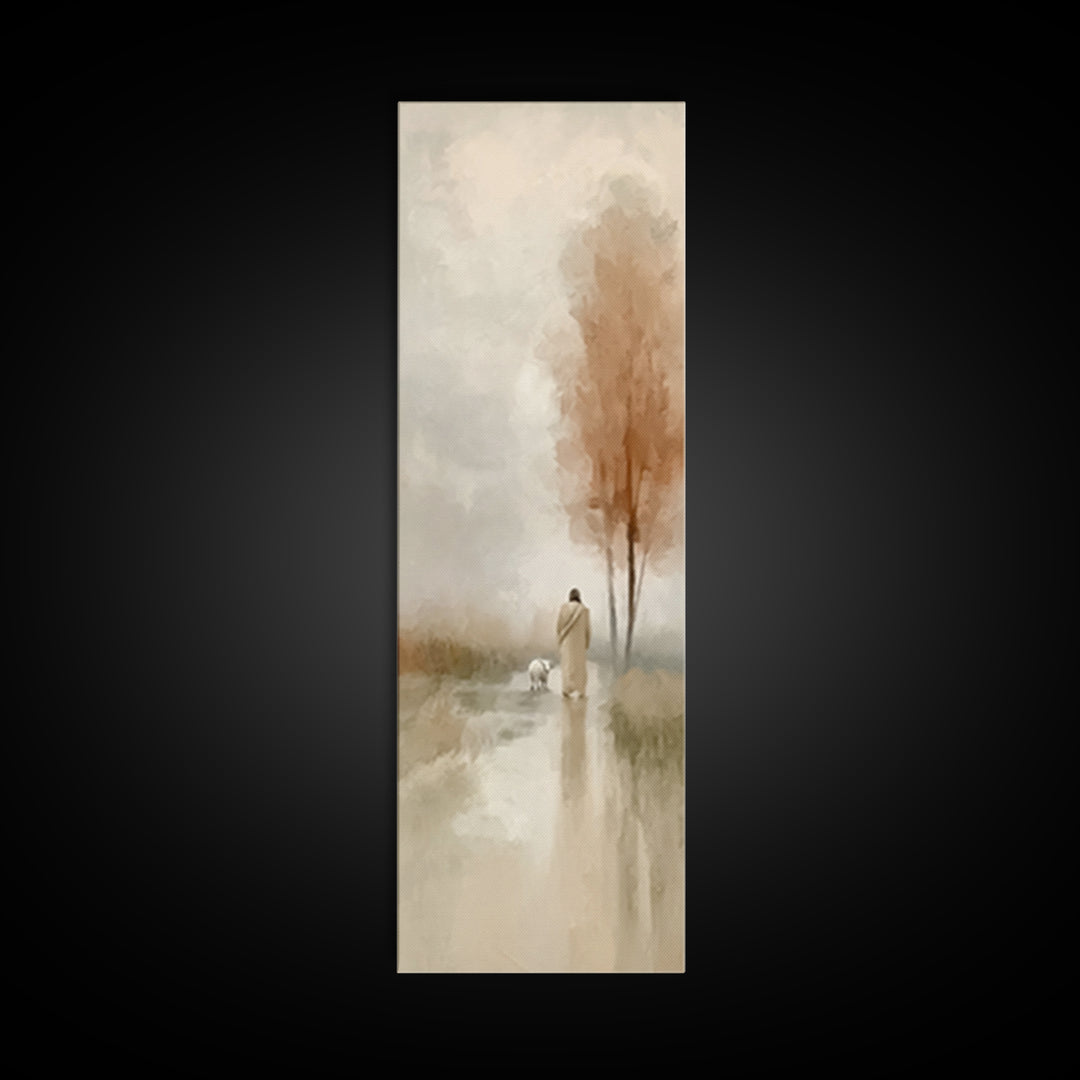 Stars Of Guidance, Framed Canvas Print, Tall Narrow Wall Art, Christian Art Work, Jesus Painting Canvas, Christian Christmas Art, Moody Chr