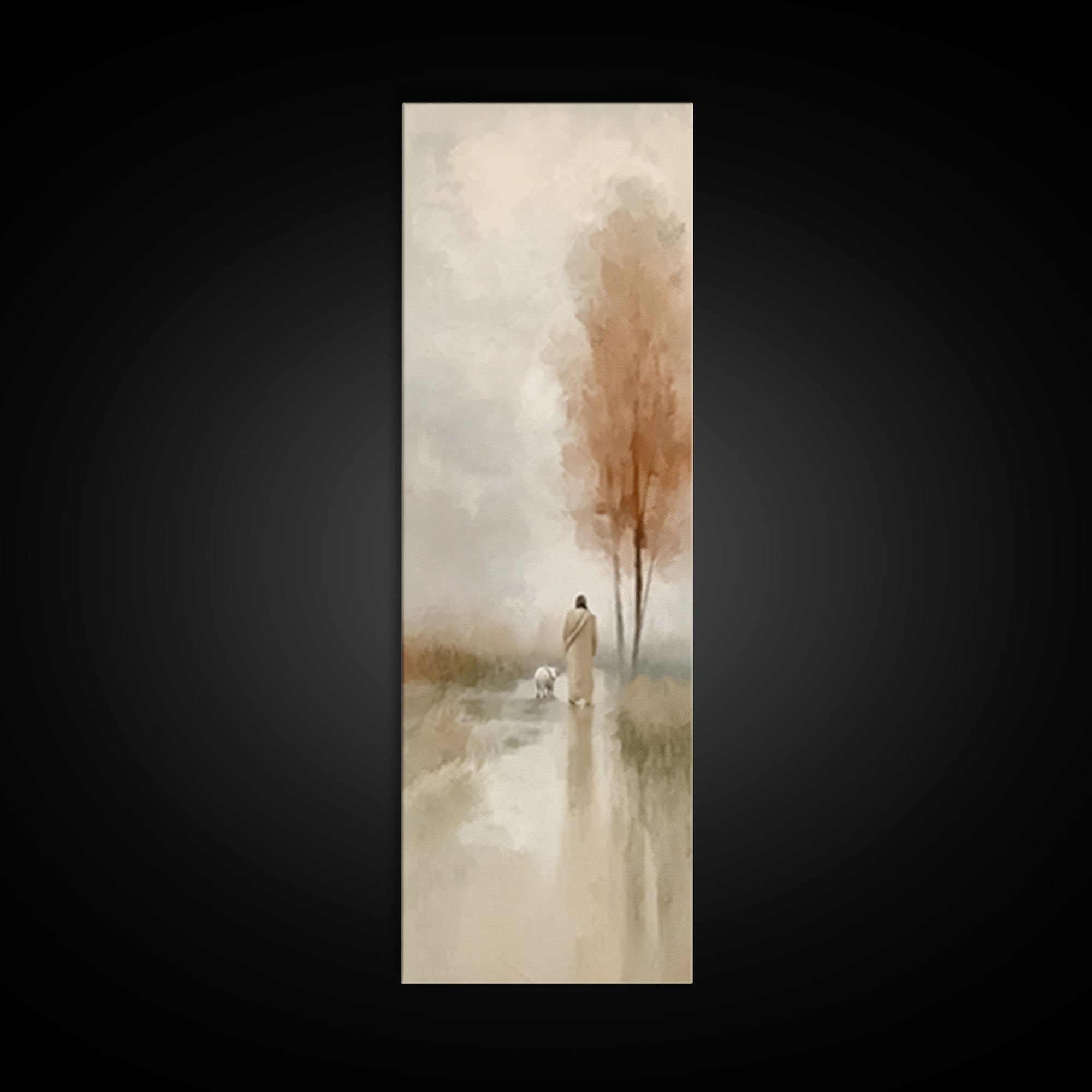 Stars Of Guidance, Framed Canvas Print, Tall Narrow Wall Art, Christian Art Work, Jesus Painting Canvas, Christian Christmas Art, Moody Chr