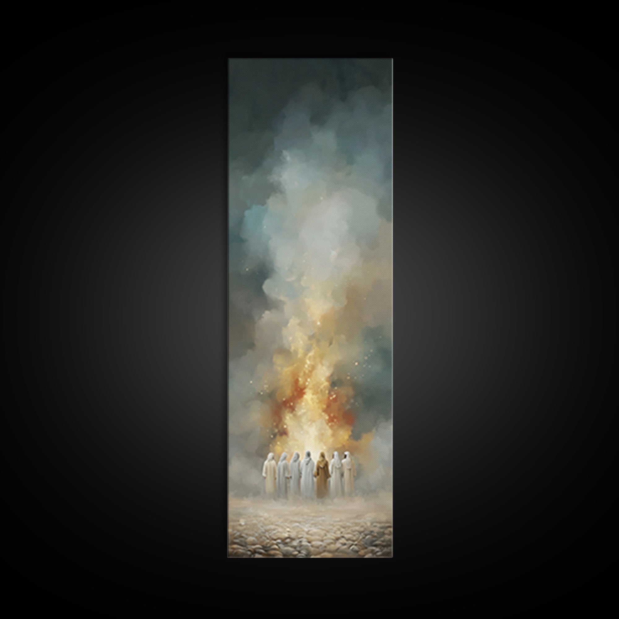 Heavenly Ember | Framed Canvas Print | Narrow Art | Christian Art Canvas | Christian Wall Art | Jesus Painting | Christian Christmas Art