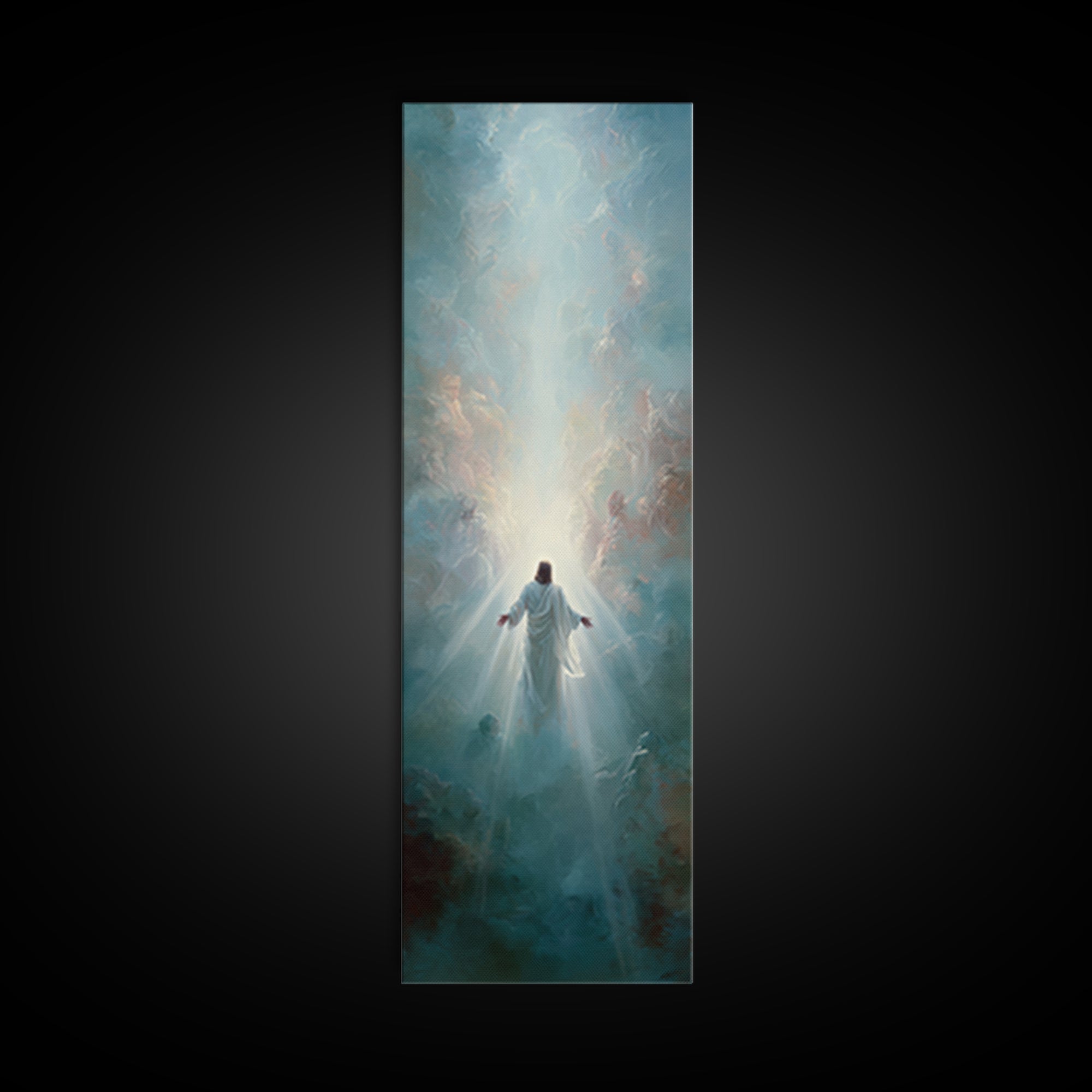 Cross of Dawn | Framed Canvas Print | Tall Narrow Wall Art | Christian Wall Art | Christian Art Canvas | Christian Painting | Christian Dec