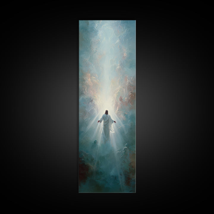 Cross of Dawn | Framed Canvas Print | Tall Narrow Wall Art | Christian Wall Art | Christian Art Canvas | Christian Painting | Christian Dec