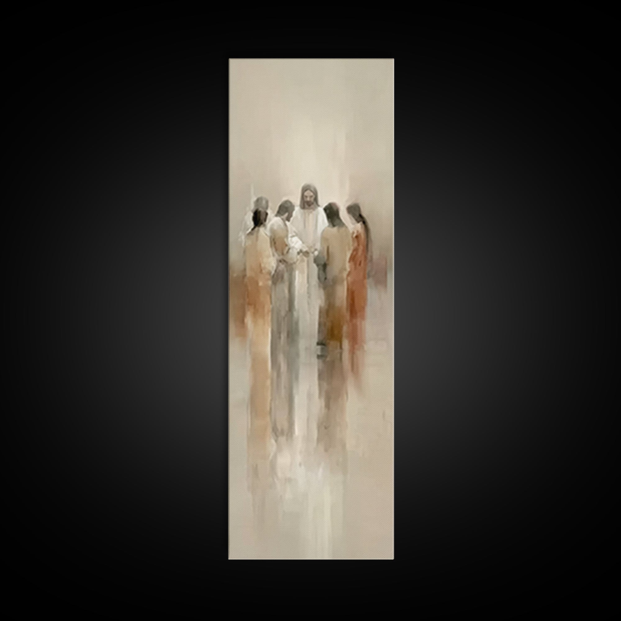 Radiant Messiah, Framed Canvas Print, Narrow Art, Christian Painting, Jesus Painting, Christian Art Canvas, Large Christian Art