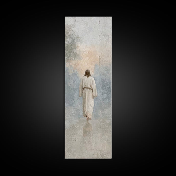 Solitary Savior – Framed Canvas Print – Tall Skinny Art Print – Christian Art Canvas – Jesus Painting – Christian Wall Art – Subtle Christi