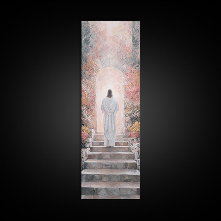 Garden of Light | Framed Canvas Print | Narrow Art | Christian Art Canvas | Jesus Painting | Christian Wall Art | Christian Gift
