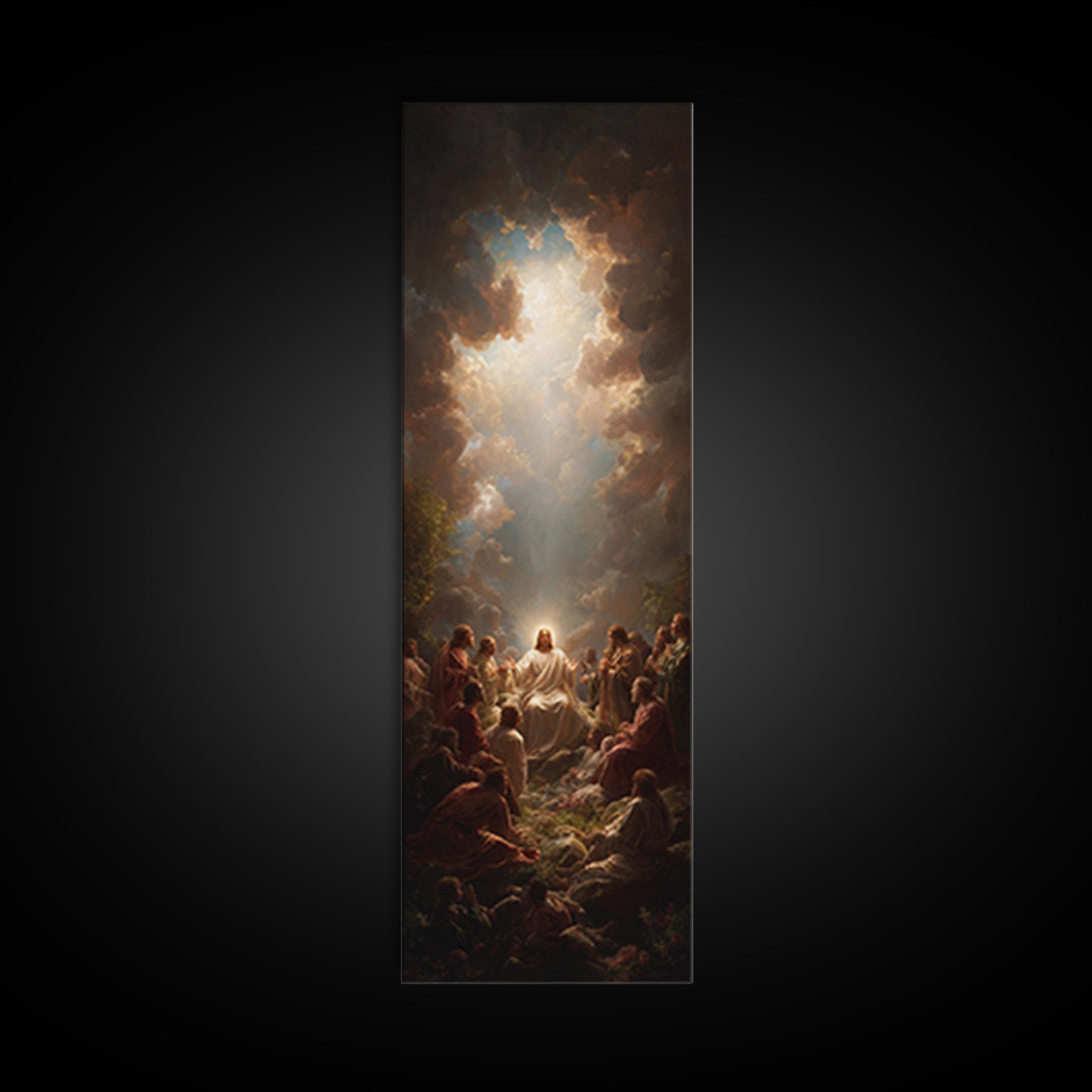 Divine Teaching – Framed Canvas Print – Skinny Art – Christian Wall Art – Christian Art Canvas – Jesus Painting – Modern Christian Art