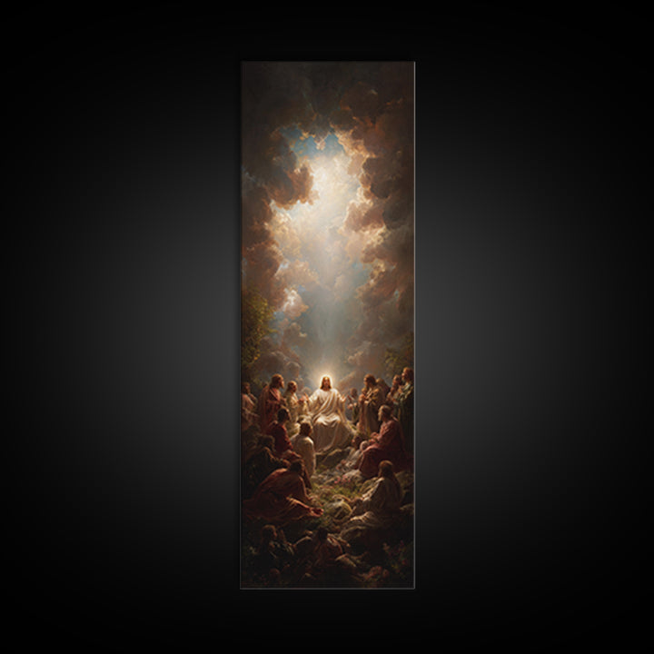 Divine Teaching – Framed Canvas Print – Skinny Art – Christian Wall Art – Christian Art Canvas – Jesus Painting – Modern Christian Art