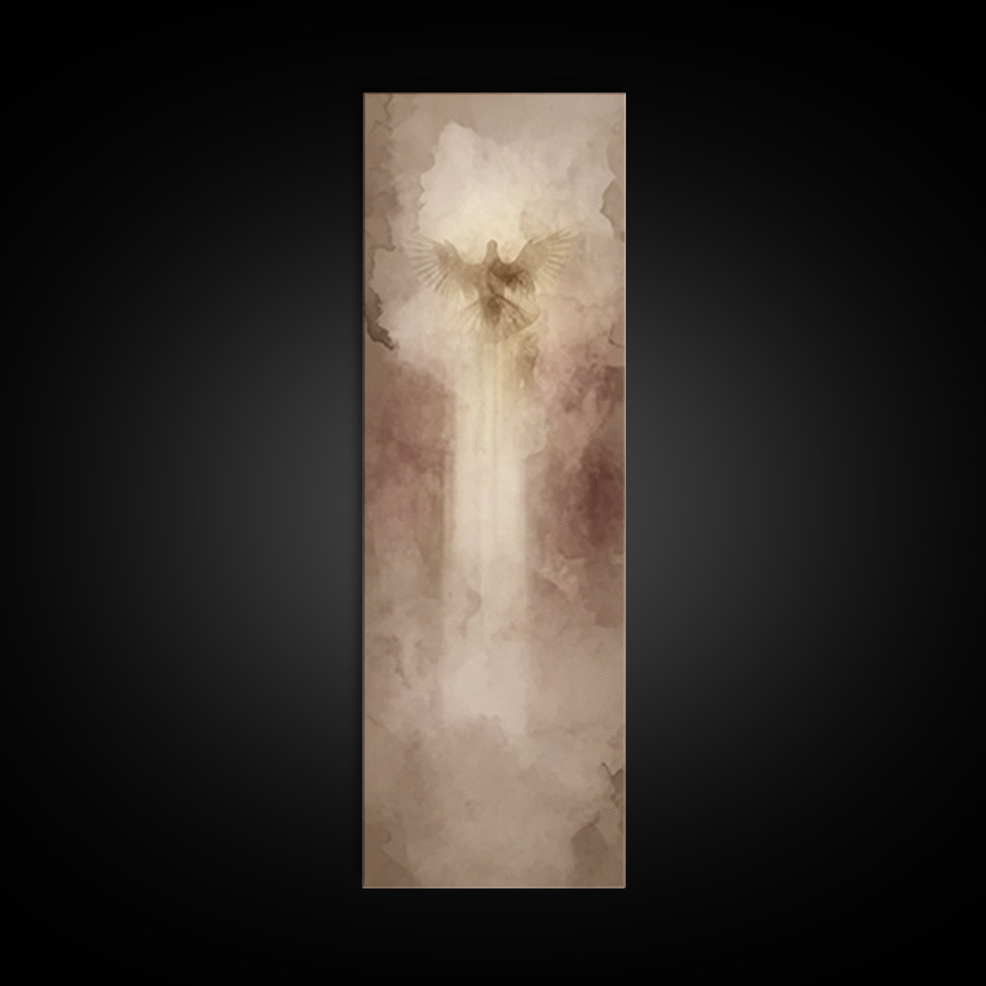 Heavenly Ascent Dove, Framed Canvas Print, Christian Art Canvas, Modern Christian Art, Tall Skinny Art Print, Christian Painting, Christian