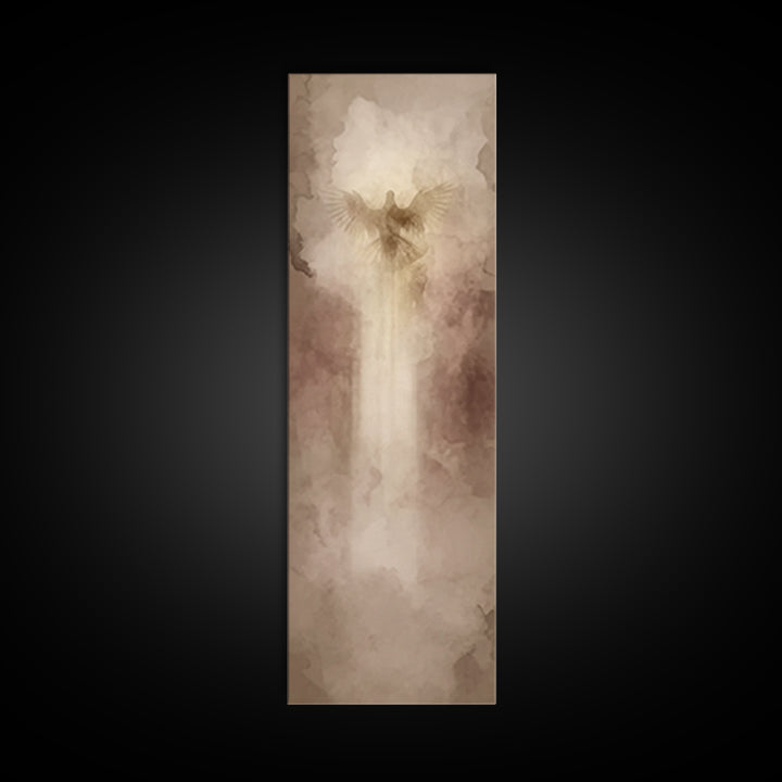 Heavenly Ascent Dove, Framed Canvas Print, Christian Art Canvas, Modern Christian Art, Tall Skinny Art Print, Christian Painting, Christian