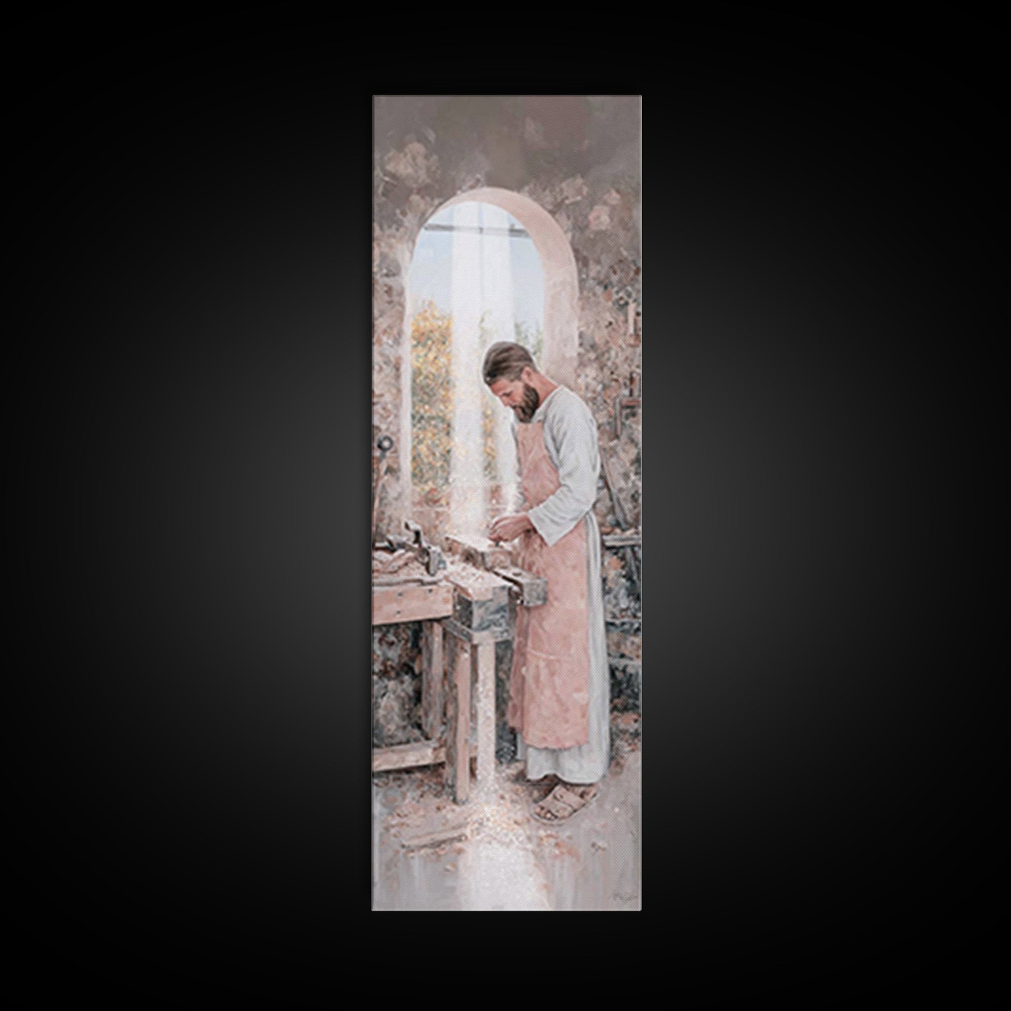 Light Of Nazareth – Framed Canvas Print – Narrow Art – Christian Art Canvas – Jesus Painting – Christian Wall Art – Christian Christmas Art