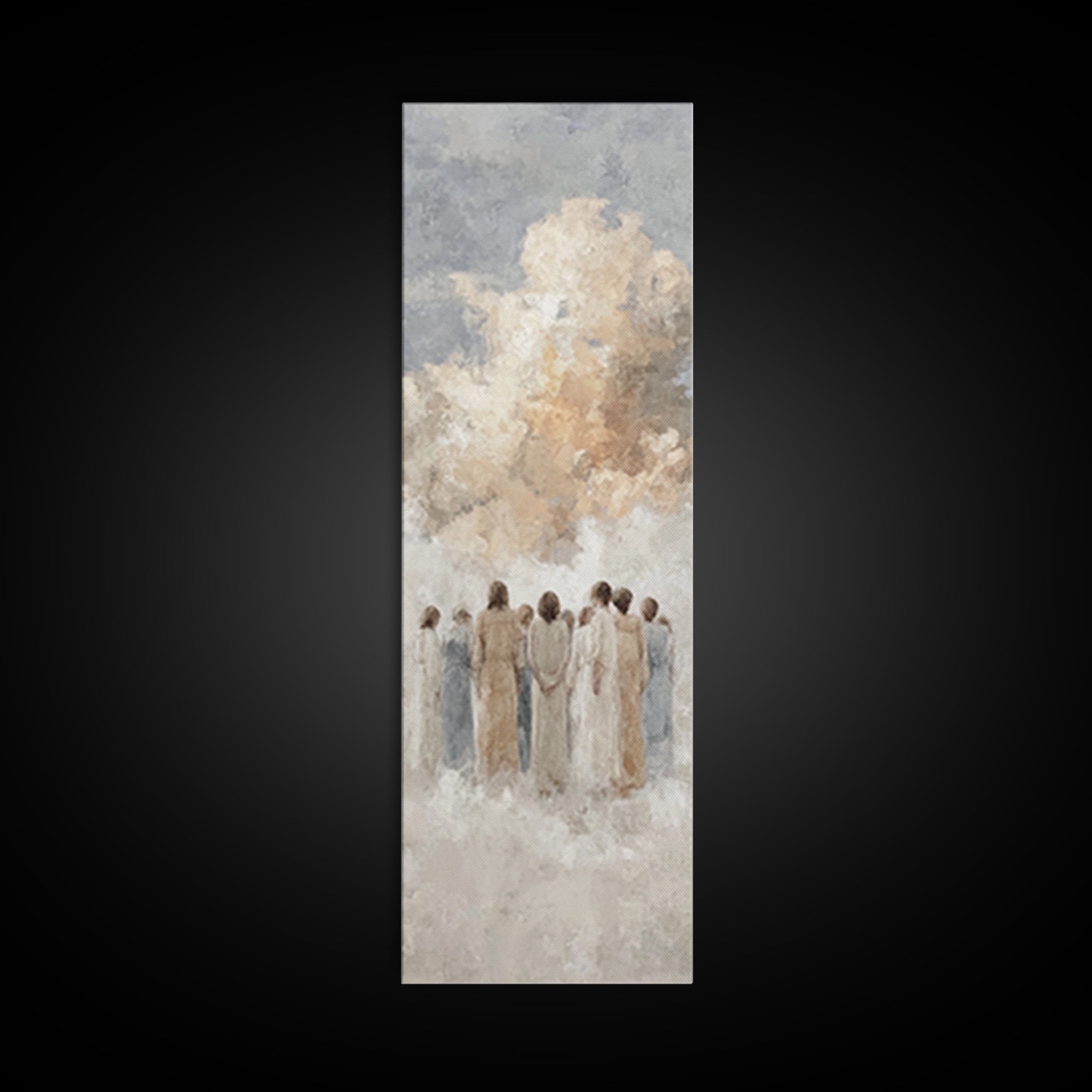 Heavenward Assembly – Framed Canvas Print – Tall Skinny Art Print – Christian Art – Christian Art Canvas – Christmas Art – Christian Painti