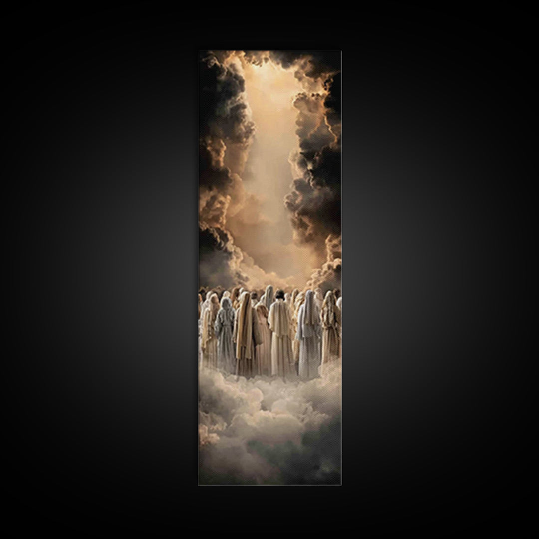 Celestial Summit – Framed Canvas Print – Tall Narrow Wall Art – Christian Art – Christian Art Canvas – Jesus Art Print – Christian Painting