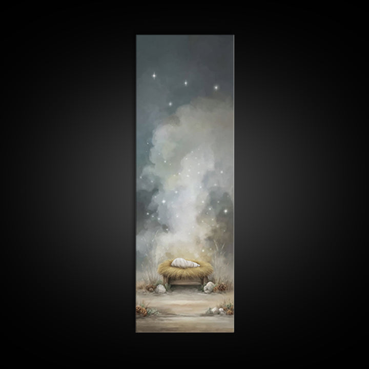 Starborn Holy Child – Framed Canvas Print – Skinny Art – Christian Art Canvas – Christian Wall Art – Christmas Art – Jesus Art Print – Chri