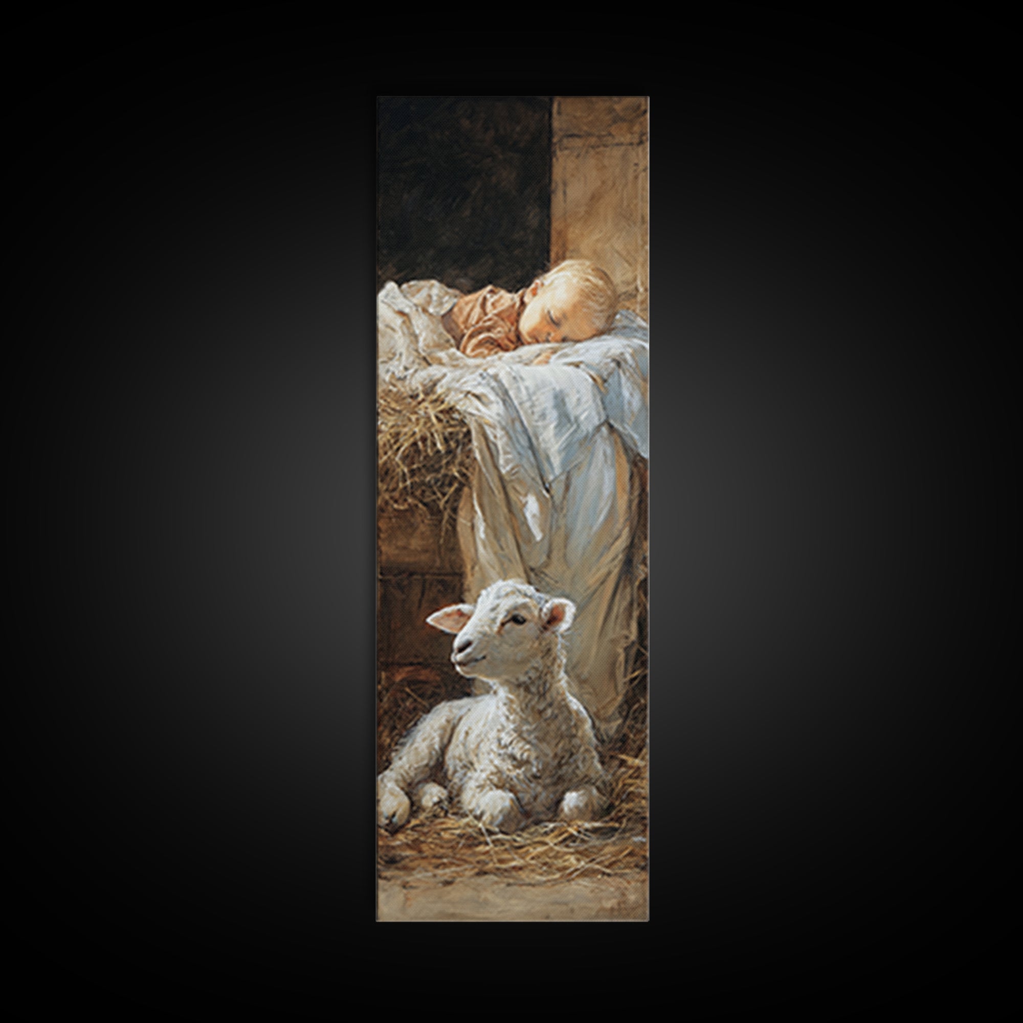 Starborn Serenity – Framed Canvas Print – Christian Wall Art – Christian Art Canvas – Jesus Christmas Art – Narrow Art