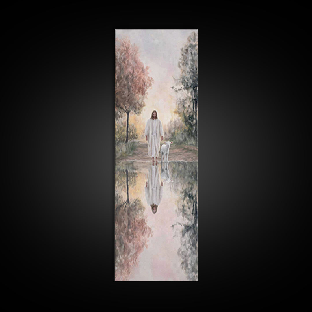Path Of Light – Framed Canvas Print – Christian Wall Art – Jesus Christmas Art – Christian Art – Narrow Art