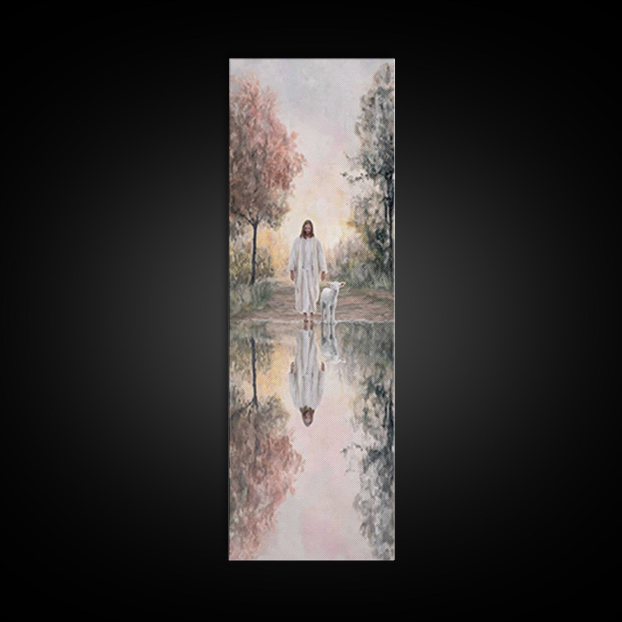 Path Of Light – Framed Canvas Print – Christian Wall Art – Jesus Christmas Art – Christian Art – Narrow Art