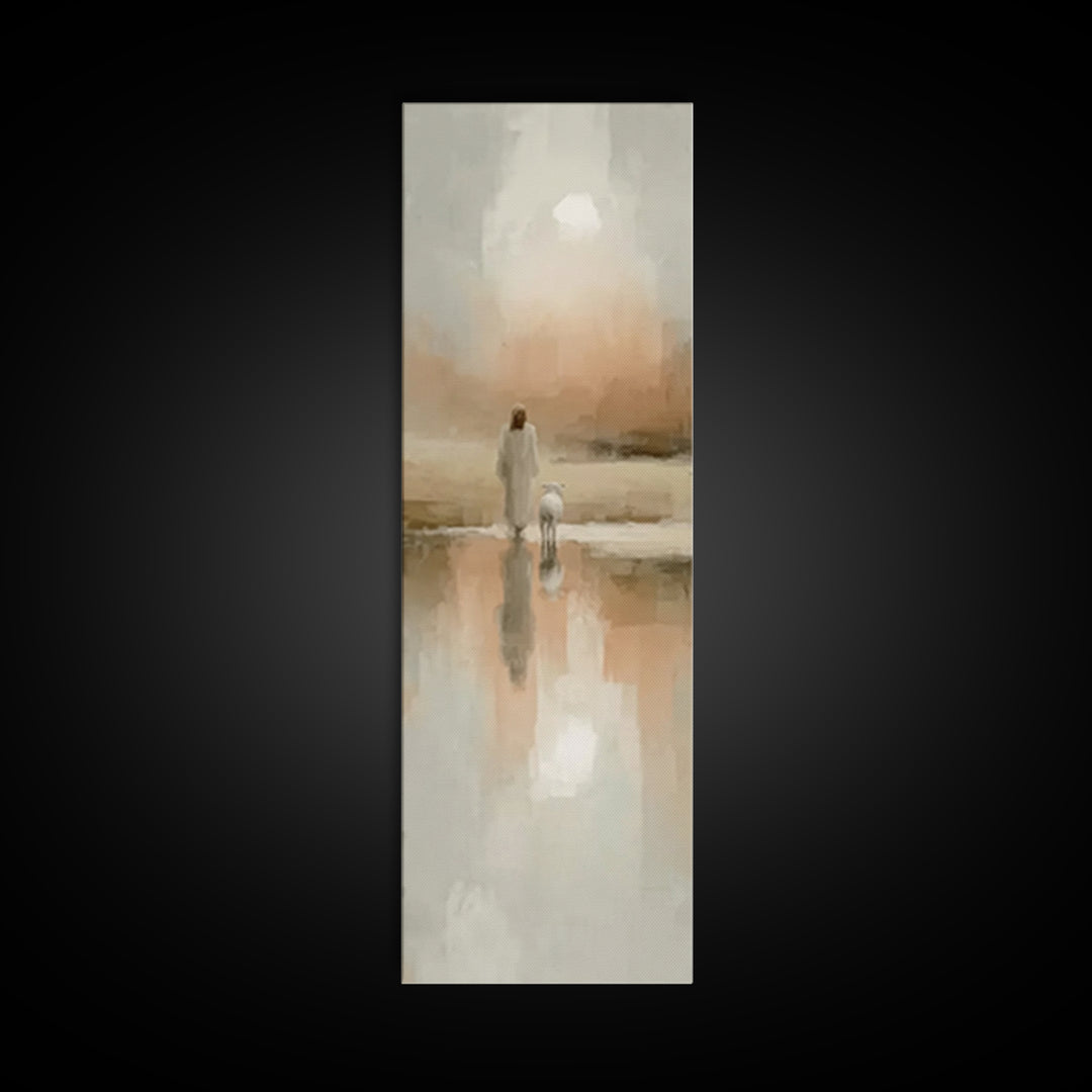 Walk Of Grace – Framed Canvas Print – Christian Art Print – Jesus Painting – Christian Wall Art – Tall Skinny Art Print – Christian Christm
