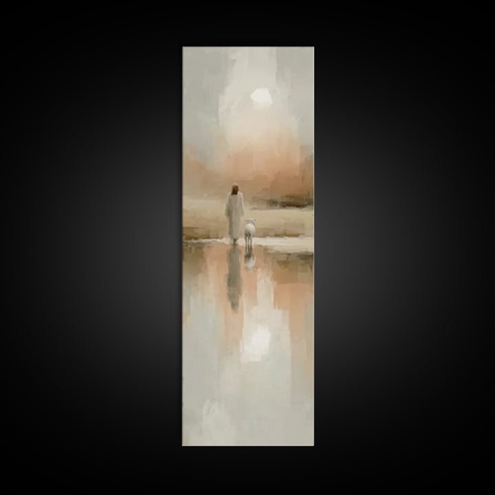 Walk Of Grace – Framed Canvas Print – Christian Art Print – Jesus Painting – Christian Wall Art – Tall Skinny Art Print – Christian Christm